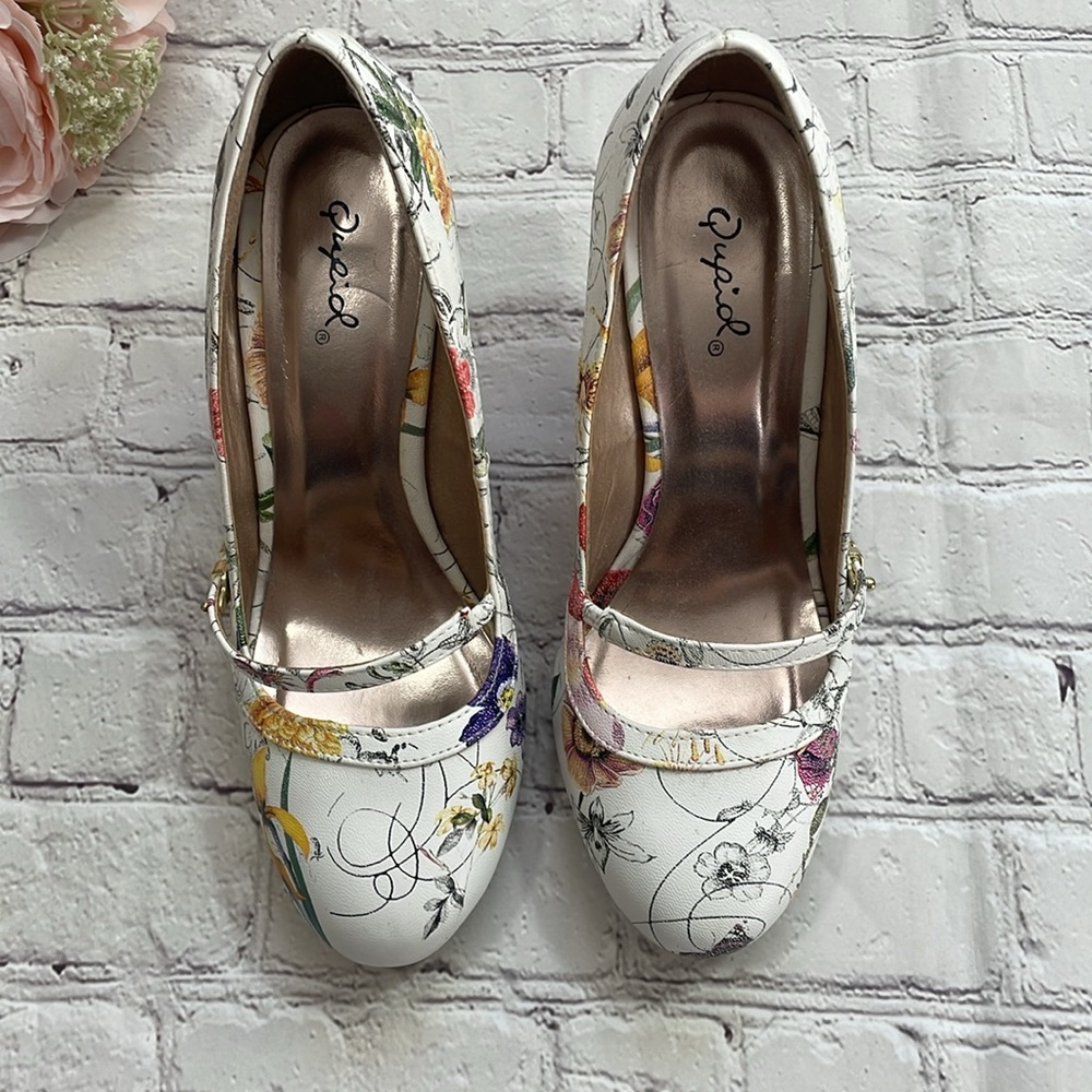 Qupid Floral Kitten Heel - Picture 2 of 5